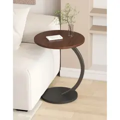 GENERICO - Mesa De Centro Redonda - Mesa para Sala Trabajo Escritorio Marrón