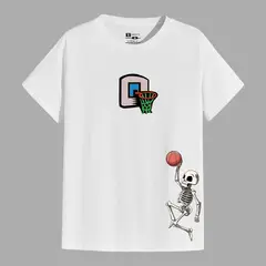 YANSUS - Polo Hombre Negro Estampado Baloncesto