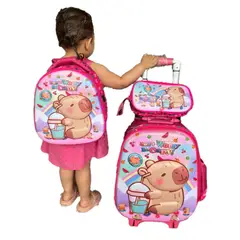 GENERICO - MOCHILA CAPIBARA TRES PIEZAS