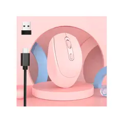 ROMAX - MOUSE OPTICO INALAMBRICO RECARGABLE PORTATIL COLOR ROSADO