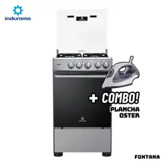 INDURAMA - COCINA DE PIE A GAS 4 HORNILLAS - FONTANA + PLANCHA OSTER