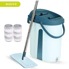 MINARI - Trapeador Premium 2 Mopas con Balde Escurridor Verde 30TM