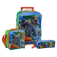 SCOOL - SET KOMBAT MOCHILA + LONCHERA + CARTUCHERA 3D JURASSIC A