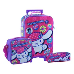SCOOL - SET KOMBAT MOCHILA + LONCHERA + CARTUCHERA CINNAMOROLL 3D