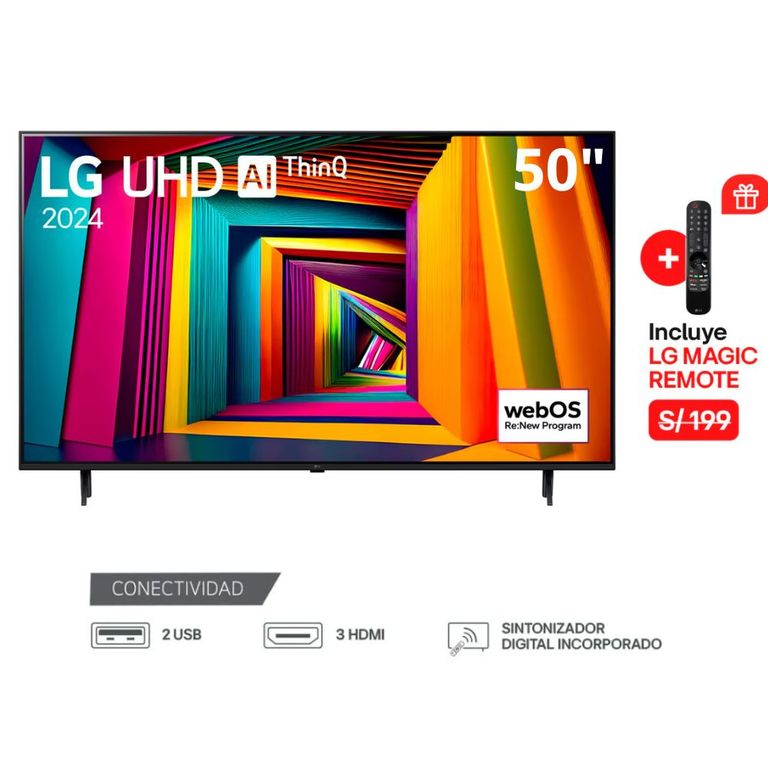 Televisor 50 4K UHD ThinQ AI 50UT7300+ Control Magic
