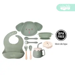 GENERICO - Set de alimentación de bebé Perrito 10 piezas