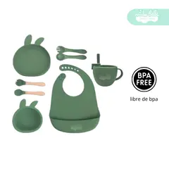 GENERICO - Set de alimentación de bebé modelo verde