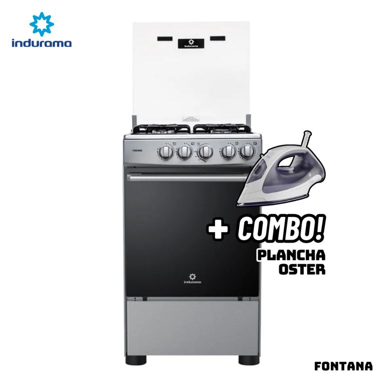 COCINA DE PIE A GAS 4 HORNILLAS - FONTANA + PLANCHA OSTER