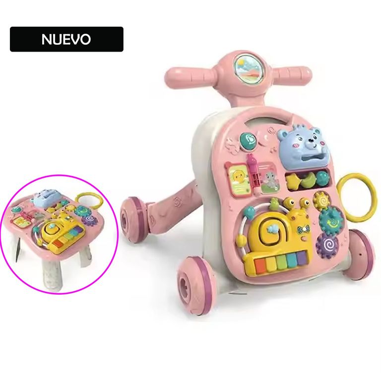 Caminadora para Bebé Musical 3en1 Rosado