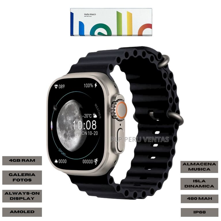 Smartwatch Hello 3 Plus 2Gene Amoled Ip68 Negro