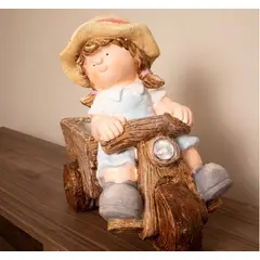 GENERICO - Maceta de niña en triciclo