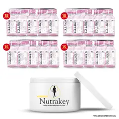 FITFEM - Pack 4 Collagen fit 60 botellas Blue Berry + Crema reductora NutraKey