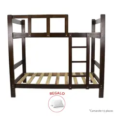 GENERICO - Camarote de Madera Capirona Laqueado Nogal Oscuro 1,5 plaza