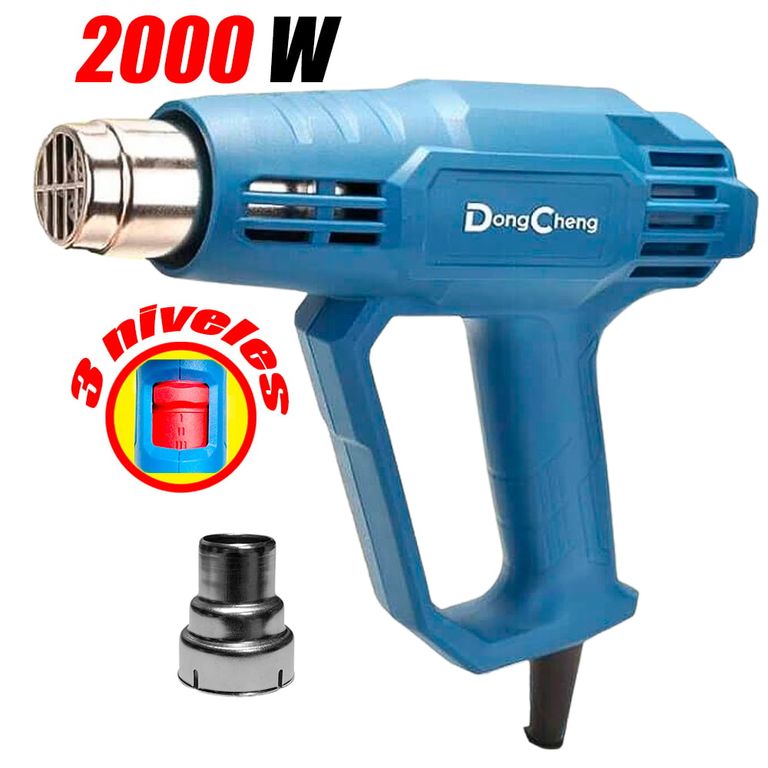 Pistola de Calor Aire Caliente DQB05-2000 2000W 3 Niveles 50 / 400 / 600 °C