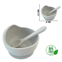 GENERICO - Cuenco de silicona y cuchara para bebé