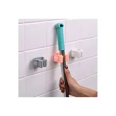 GENERICO - Organizador soporte sujetador de escoba y trapeador adhesivo