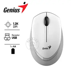 GENIUS GX - Mouse Inalámbrico Genius NX-7009 Sensor BlueEye Ergonómico blancogris