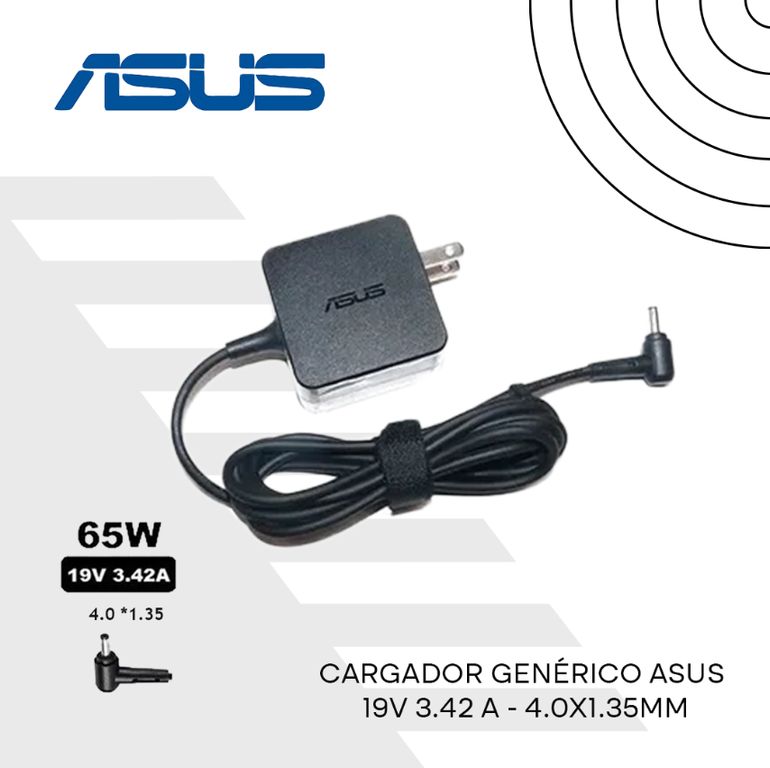 Cargador Asus compatible 19v 3.42 A - 4.0x1.35mm