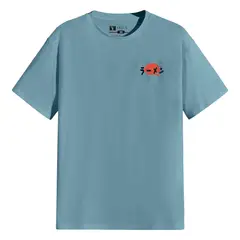 YANSUS - Polo Hombre Negro Estampado Gato Ramen