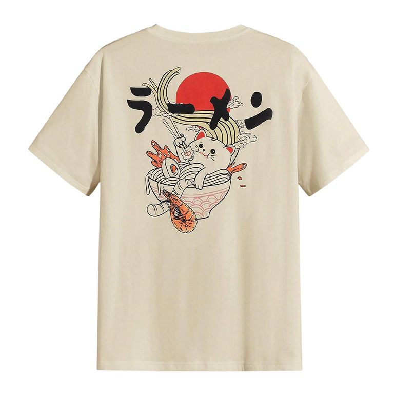 Polo Hombre Negro Gato Ramen