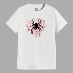 YANSUS - Polo Hombre Negro Estampado Araña