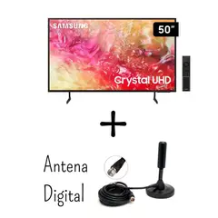 SAMSUNG - Televisor 50 Pulgadas Crystal UHD 4K Tizen OS UN50DU7000G + Antena Digital (2024)
