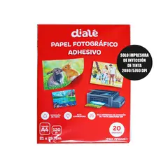 GENERICO - Papel Fotográfico Adhesivo de 120 Gramos - 20 Hojas A4