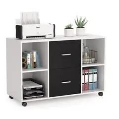 GENERICO - Archivador Portaimpresora Dyuri Blanco y Negro Muebles Gaudi