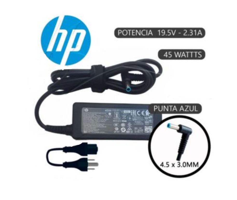 Cargador Laptop HP Punta Azul 195v - 231A -4530- 45W