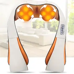 GENERICO - MASAJEADOR 4D INFRAROJO CUELLO ESPALDA PIERNAS CINTURA 16 RODILLOS