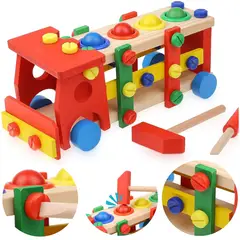 GENERICO - Carro didáctico desarmable de madera de 36 piezas
