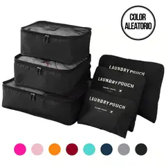 GENERICO - Set 06 Organizadores de Maleta Ropa Bolsas Viaje - Color Aleatorio
