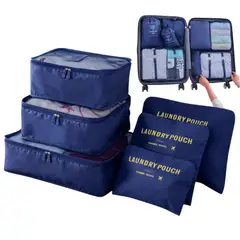 GENERICO - Set Organizadores de Maleta Bolsas Impermeable de Viaje 6PCS - Azul