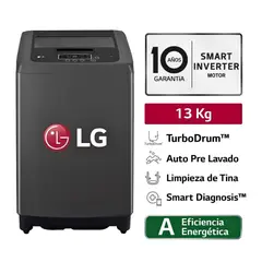 LG - Lavadora 13kg Smart Motion Carga Superior WT13BPBK - Negro Claro