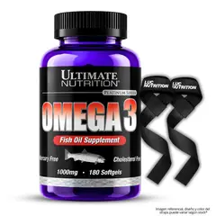 Ultimate Nutrition - Omega 3 180 Capsulas - Fish Oil + Straps