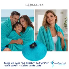 LA BELLOTA - Toalla de Baño "Gold Label" 560 grs/m2 "La Bellota" - Verde Jade