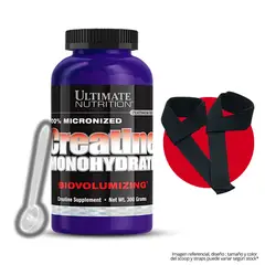 ULTIMATE NUTRITION - Creatina 300 g - Creatina Monohidratada + scoop + straps
