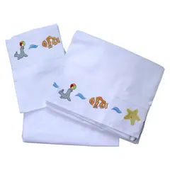 MORFEOHOME - Sábanas Cuna 100% Algodón Peruano - Sea