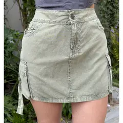 BENCUS JEANS - Falda Short en colores Verde Camell y Blanco de Mujer