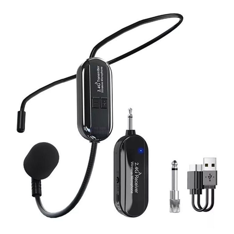 Micrófono Inalámbricos Uhf Vincha Para Amplificador Altavoz