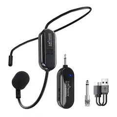 AUDIO SOLUTIONS - Micrófono Inalámbricos Uhf Vincha Para Amplificador Altavoz