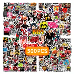 GENERICO - Pack de 500 calcomanías de banda de rock