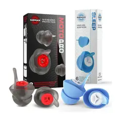 EAR PEACE - Pack - Tapones Antiruido Filtros Acústicos 24dB-30dB - Earpeace MOTO PRO + SLEEP