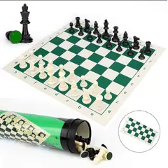 GENERICO - Ajedrez enrollable grande con estuche - verde