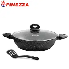 FINEZZA - Perol Ultragranito 32 cm x 3 Piezas - Negro