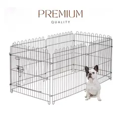GENERICO - Cerco Corral Jaula Plegable para mascotas y perros 60X60 6 paneles color Negro