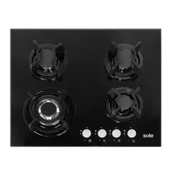 SOLE - Cocina Empotrable SOLCO034 4 Quemadores - Negro