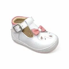 GENERICO - Zapato Trapecio semi-ortopédico Pibe Lazo Blanco para niña bebé