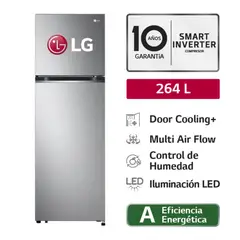 LG - REFRIGERADORA TOP FREEZER 264L CON DOOR COOLING PLATEADA GT26BPP