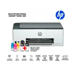HP - Impresora Multifuncional Smart Tank 580 Tinta Continua Wi-Fi-Blanco